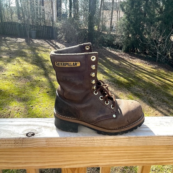 Caterpillar Mens LOGGER  Steel Toe Brown Leather Boots Size 7 main image 4
